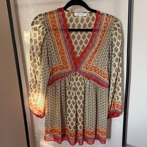 Rose & Olive Multicolor V-Neck Blouse